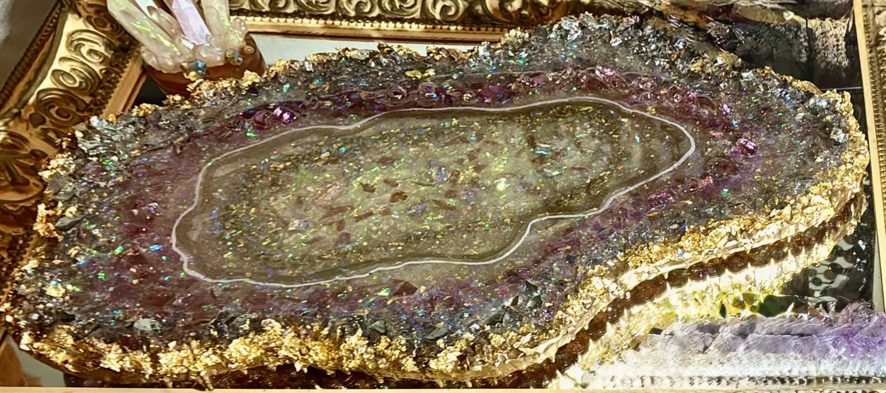 Detailed resin artwork close-up